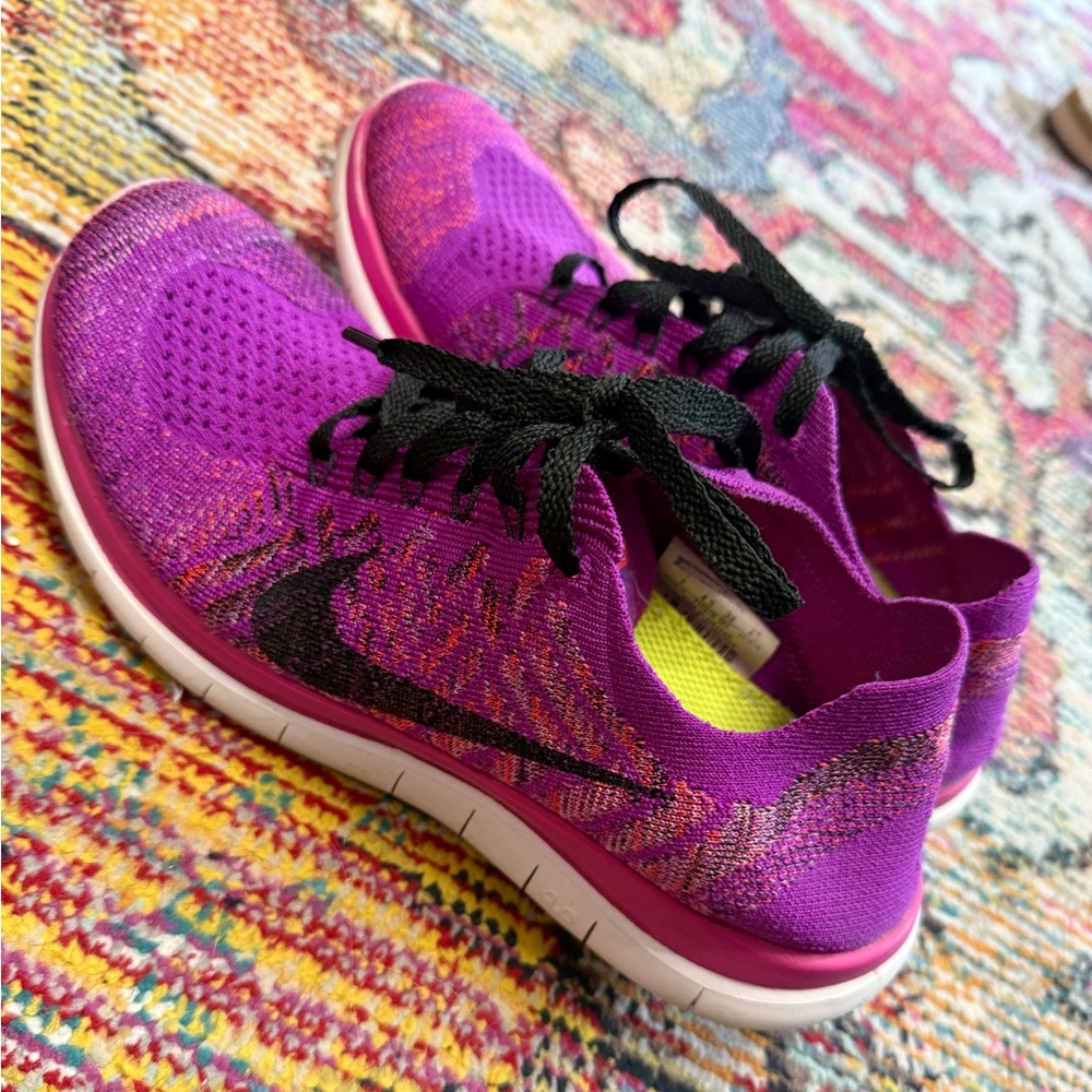 Nike Free Flyknit 4.0 Women's Vibrant Purple Athletic Shoes 7